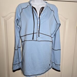 Mountain Hardwear Shirt Butter Buttons Long Sleeve Top Blue Large Outdoors